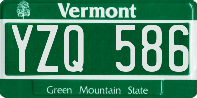VT license plate YZQ586