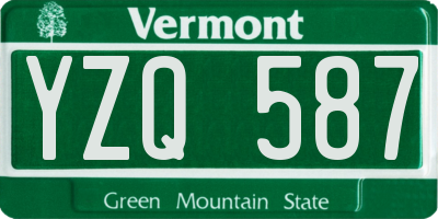 VT license plate YZQ587