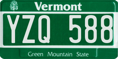 VT license plate YZQ588