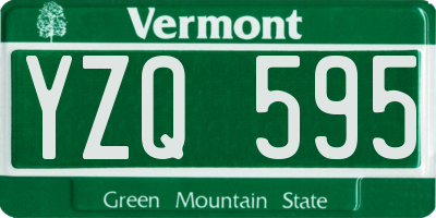 VT license plate YZQ595