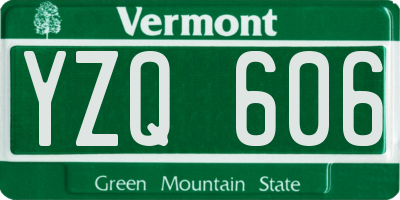 VT license plate YZQ606