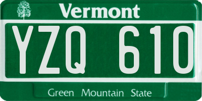 VT license plate YZQ610