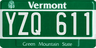 VT license plate YZQ611