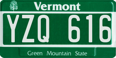 VT license plate YZQ616