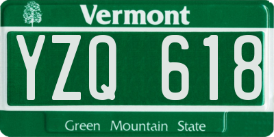 VT license plate YZQ618