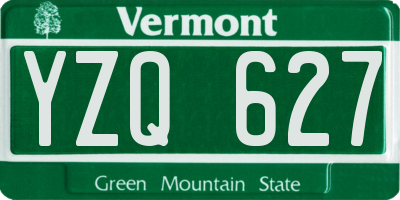 VT license plate YZQ627