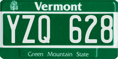 VT license plate YZQ628