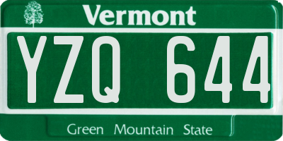 VT license plate YZQ644