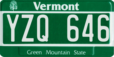 VT license plate YZQ646