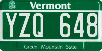 VT license plate YZQ648