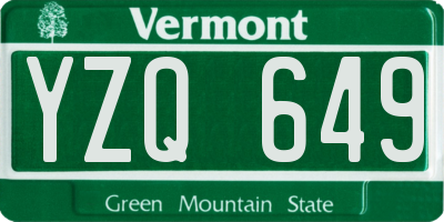 VT license plate YZQ649