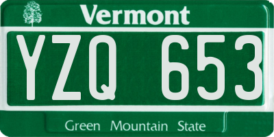 VT license plate YZQ653