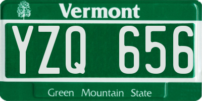 VT license plate YZQ656