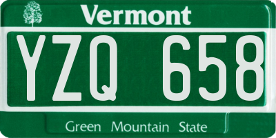 VT license plate YZQ658