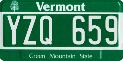 VT license plate YZQ659