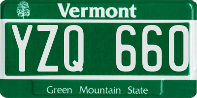 VT license plate YZQ660