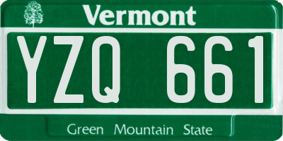 VT license plate YZQ661