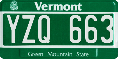 VT license plate YZQ663