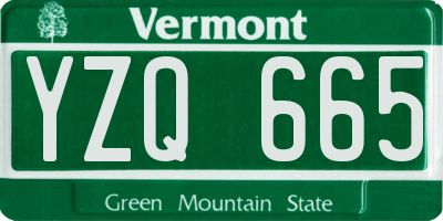 VT license plate YZQ665