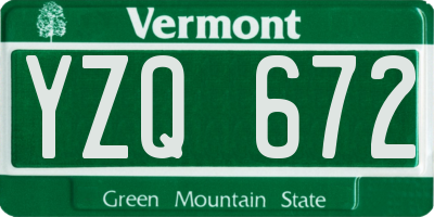 VT license plate YZQ672