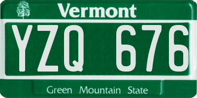 VT license plate YZQ676