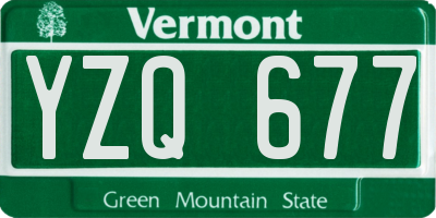 VT license plate YZQ677