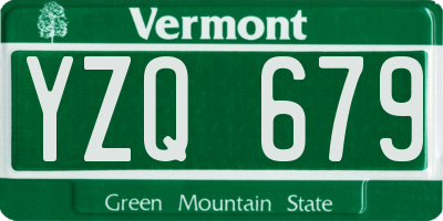 VT license plate YZQ679