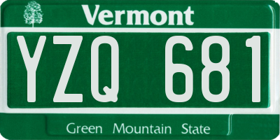 VT license plate YZQ681