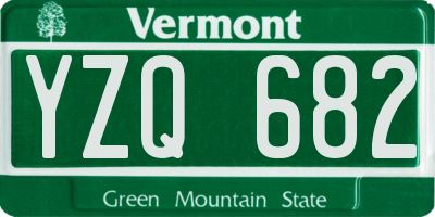 VT license plate YZQ682
