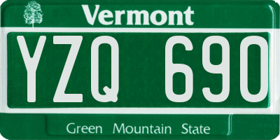 VT license plate YZQ690