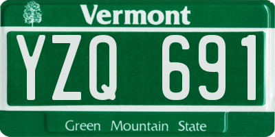 VT license plate YZQ691