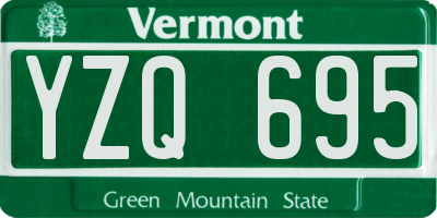 VT license plate YZQ695