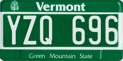 VT license plate YZQ696