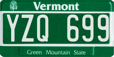 VT license plate YZQ699