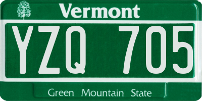 VT license plate YZQ705