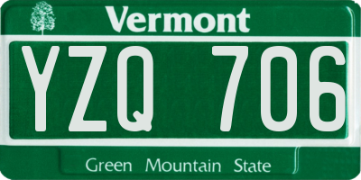 VT license plate YZQ706