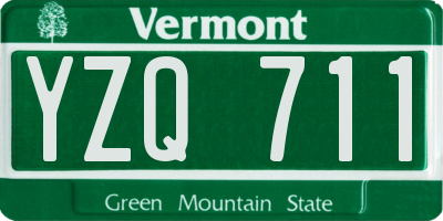 VT license plate YZQ711
