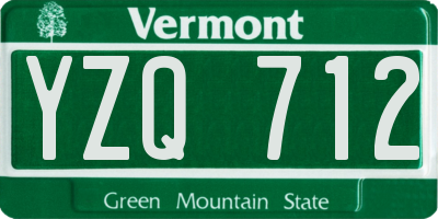 VT license plate YZQ712
