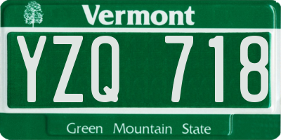 VT license plate YZQ718