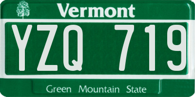VT license plate YZQ719