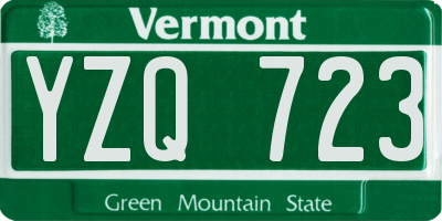 VT license plate YZQ723
