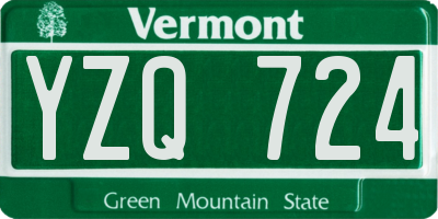 VT license plate YZQ724