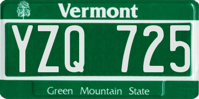 VT license plate YZQ725