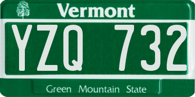VT license plate YZQ732