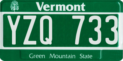 VT license plate YZQ733