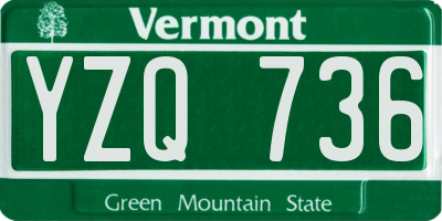 VT license plate YZQ736