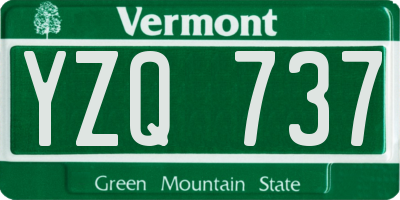 VT license plate YZQ737