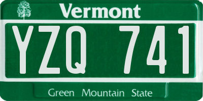 VT license plate YZQ741
