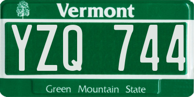 VT license plate YZQ744