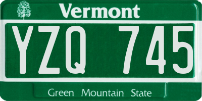 VT license plate YZQ745